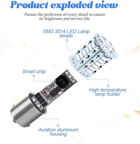 1157 لمبات LED للسيارة، 4 قطع مصابيح LED احتياطية فائقة السطوع، مصابيح خلفية لإيقاف الفرامل 12 فولت، مصباح خلفي لإشارة الفرامل LED، بديل السيارة للشاحنات والدراجات النارية in Kuwait