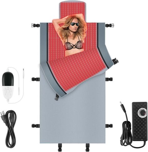 Red Light Therapy for Body - Full Body Red Light Therapy Mat, 71.0x33.33in, 2570Pcs 660nm & 850nm Lamp Beads, Designed for Full-Body Red Light Therapy for a More Complete Comfort Experience (Gray) in Saudi Arabia