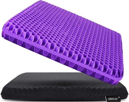 Gel Seat Cushion Pillow for Long Sitting – Office Chair Car Egg Seat Cushion with Non-Slip Cover for Back, Coccyx & Tailbone Pain Relief Pad - Pressure Reducing Honeycomb Designed for Comfort in Saudi Arabia