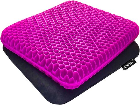 وسادة مقعد جل للجلوس لفترة طويلة - وسادة مقعد السيارة على شكل بيضة لكرسي المكتب مع غطاء غير قابل للانزلاق للظهر والعصعص ووسادة تخفيف آلام عظم الذيل - قرص العسل لتقليل الضغط مصمم للراحة in Kuwait