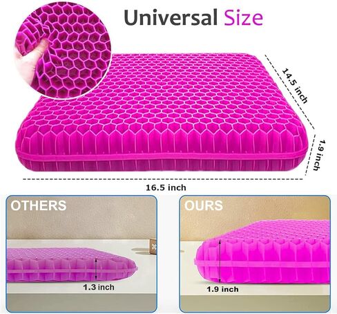 وسادة مقعد جل للجلوس لفترة طويلة - وسادة مقعد السيارة على شكل بيضة لكرسي المكتب مع غطاء غير قابل للانزلاق للظهر والعصعص ووسادة تخفيف آلام عظم الذيل - قرص العسل لتقليل الضغط مصمم للراحة in Kuwait