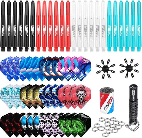 CyeeLife-Dart Accessories Set with Flights,Shafts,Sharpener and Tools,3 Different Accessories kit Optional in Saudi Arabia
