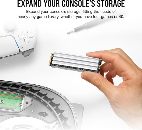 Corsair MP600 Elite 2TB M.2 PCIe Gen4 x4 NVMe SSD – Optimized for PS5 – Included Heatsink – M.2 2280 – Up to 7,000MB/sec Sequential Read – High-Density 3D TLC NAND – White in Saudi Arabia