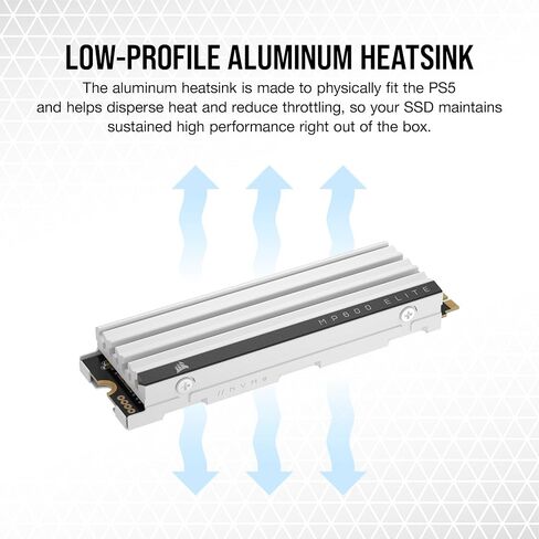 Corsair MP600 Elite 2TB M.2 PCIe Gen4 x4 NVMe SSD – Optimized for PS5 – Included Heatsink – M.2 2280 – Up to 7,000MB/sec Sequential Read – High-Density 3D TLC NAND – White in Saudi Arabia