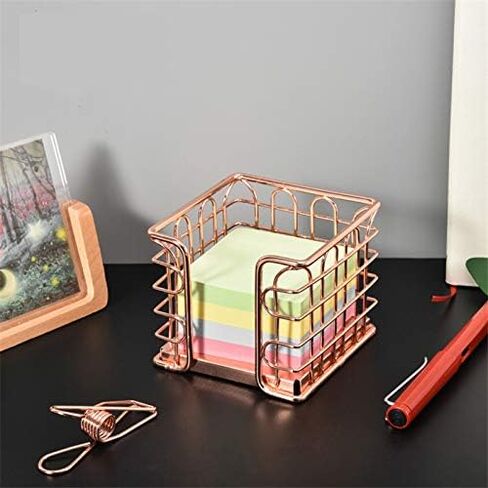 Rose Gold Self-Stick Note Pad Holder Memo Note Cube Holders for Office Home Schools Desk Supplies in Saudi Arabia