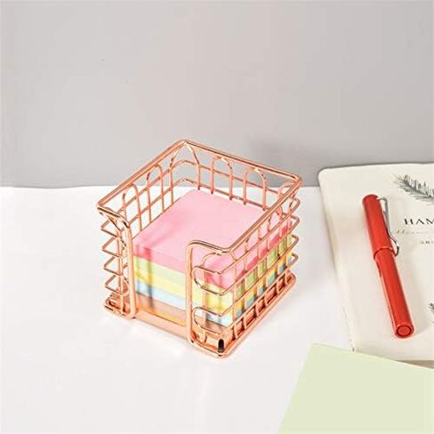 Rose Gold Self-Stick Note Pad Holder Memo Note Cube Holders for Office Home Schools Desk Supplies in Saudi Arabia