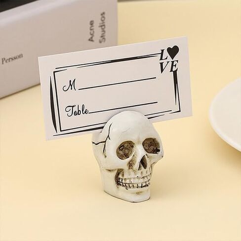 Halloween Skull Design Card Holder Resin Skeleton Base Memo Clips Holder Note Holder Card Holder Photo Clip in Saudi Arabia