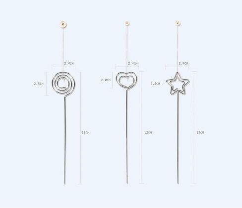 مكان حامل البطاقة، 50 قطعة من أسلاك المشبك المعدنية الفضية، صورة بطاقة مذكرة ورقية، حامل مشبك عرض للحرف اليدوية وصنع الهدايا، حامل مذكرة، حلقة حلقة in Kuwait