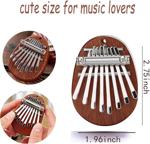 KoEiTop Mini Kalimba، 8 Key Kalimba Thumb Piano، Mini Thumb Piano، بيانو الإصبع المحمول، بيانو الجيب، هدية قلادة لعشاق الموسيقى الأطفال البالغين المبتدئين (الخشب)، (Z1) in Kuwait