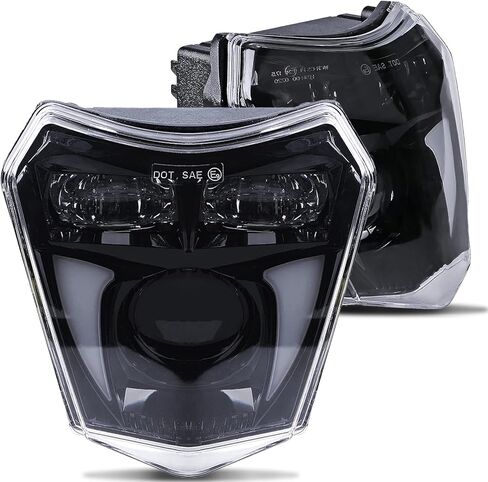 مصباح أمامي AUDEXEN LED بقدرة 65 وات، شعاع عالٍ، شعاع منخفض وإضاءة نهارية متوافقة مع الدراجات الترابية على الطرق الوعرة SX XC SX-F SXF EXC EXC-F Pit Bike Motorcycle ATV in Kuwait