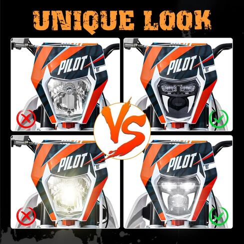 مصباح أمامي AUDEXEN LED بقدرة 65 وات، شعاع عالٍ، شعاع منخفض وإضاءة نهارية متوافقة مع الدراجات الترابية على الطرق الوعرة SX XC SX-F SXF EXC EXC-F Pit Bike Motorcycle ATV in Kuwait