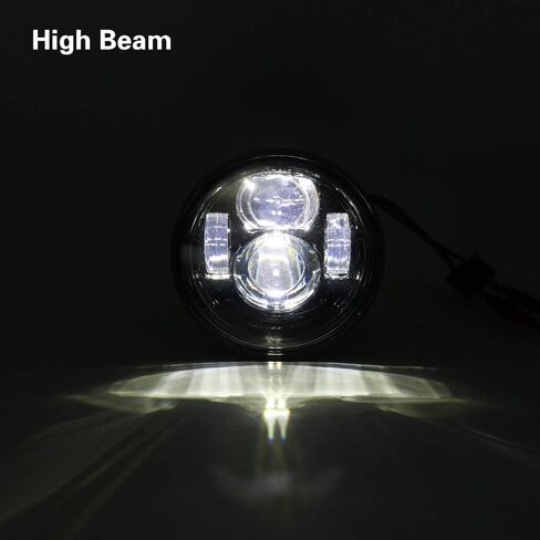 مصابيح أمامية LED مزدوجة 4.65 بوصة Hi/Lo Beam لمصابيح المصابيح الأمامية LED 6000K Fat Bob 2008-2016 مع محولات H4 إلى H13 in Saudi Arabia