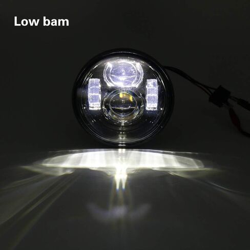 مصابيح أمامية LED مزدوجة 4.65 بوصة Hi/Lo Beam لمصابيح المصابيح الأمامية LED 6000K Fat Bob 2008-2016 مع محولات H4 إلى H13 in Saudi Arabia
