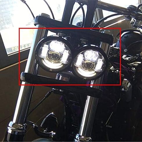 مصابيح أمامية LED مزدوجة 4.65 بوصة Hi/Lo Beam لمصابيح المصابيح الأمامية LED 6000K Fat Bob 2008-2016 مع محولات H4 إلى H13 in Saudi Arabia