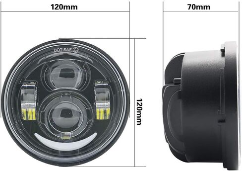 مصابيح أمامية LED مزدوجة 4.65 بوصة Hi/Lo Beam لمصابيح المصابيح الأمامية LED 6000K Fat Bob 2008-2016 مع محولات H4 إلى H13 in Saudi Arabia