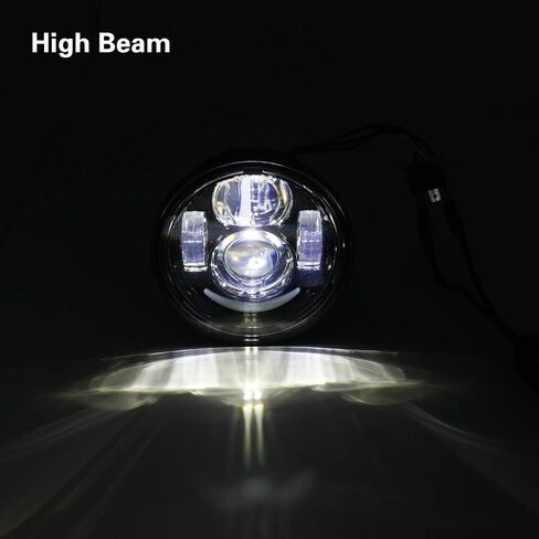 مصابيح أمامية LED مزدوجة 4.65 بوصة Hi/Lo Beam لمصابيح المصابيح الأمامية LED 6000K Fat Bob 2008-2016 مع محولات H4 إلى H13 in Saudi Arabia