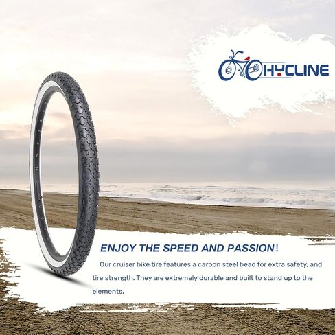 إطار دراجة Hycline، إطار بديل قابل للطي مقاس 24/26x2.125 بوصة لدراجة Beach Cruiser in Saudi Arabia