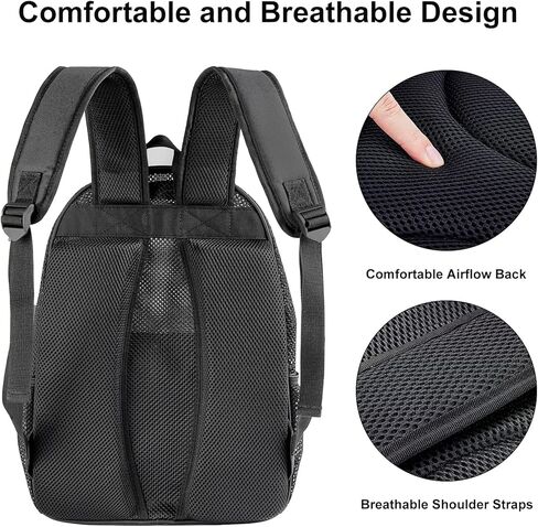 حقيبة ظهر شبكية من كوفاكس، حقيبة ظهر شبكية شديدة التحمل، حقيبة ظهر شبكية سوداء مع ظهر مبطن مريح للسفر والسباحة والشاطئ والرياضات الخارجية in Kuwait