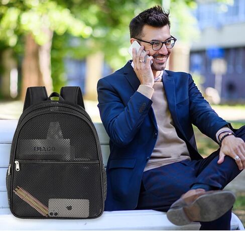 حقيبة ظهر شبكية من كوفاكس، حقيبة ظهر شبكية شديدة التحمل، حقيبة ظهر شبكية سوداء مع ظهر مبطن مريح للسفر والسباحة والشاطئ والرياضات الخارجية in Kuwait