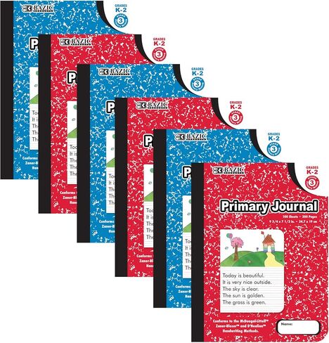 BAZIC كتاب تكوين المجلة الابتدائية الرخام، 100 ورقة الرسم والكتابة الدرجات K- 2 دفتر يوميات شركات أجهزة الكمبيوتر المحمولة لمدرسة رياض الأطفال، 2-حزمة in Saudi Arabia