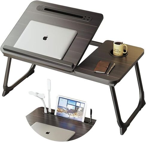 Lap Desk - Fits up to 17 inches Laptop Desk for Bed and Sofa,Portable Bed Trays for Eating Writing Reading Notebook Holder & Stand,Adjustable & Foldable in Saudi Arabia