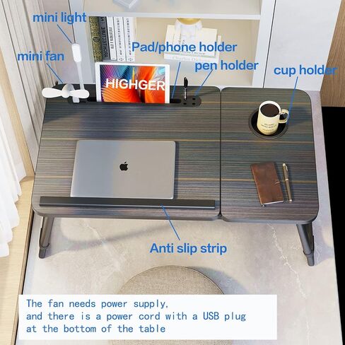Lap Desk - Fits up to 17 inches Laptop Desk for Bed and Sofa,Portable Bed Trays for Eating Writing Reading Notebook Holder & Stand,Adjustable & Foldable in Saudi Arabia