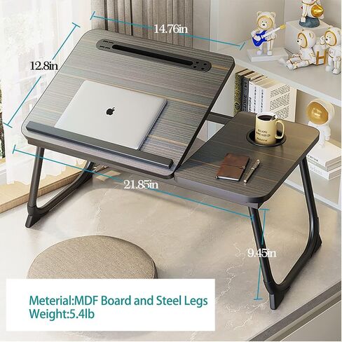 Lap Desk - Fits up to 17 inches Laptop Desk for Bed and Sofa,Portable Bed Trays for Eating Writing Reading Notebook Holder & Stand,Adjustable & Foldable in Saudi Arabia