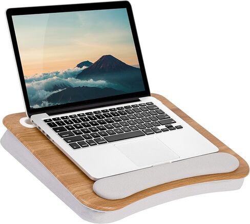 LAPGEAR Memory Foam Lap Desk with Wrist Rest and Media Slot - Medium - Black Carbon - Fits up to 15.6 Inch Laptops and Most Tablet Devices - Style No. 91338 in Saudi Arabia