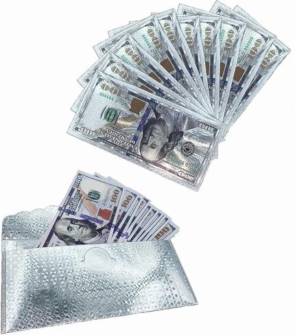10 × 100 دولار أمريكي، مغلف، بطاقة نقود، هدية، غلاف من الأوراق النقدية المطلية برقائق الذهب (ذهبي) in Saudi Arabia