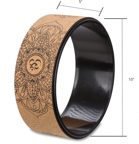 Wood Yoga Wheel Set, Cork Yoga Wheel, Yoga Block 2 Pack 9"x6"x3", Yoga Wheel Bag, 4 in 1. in Saudi Arabia