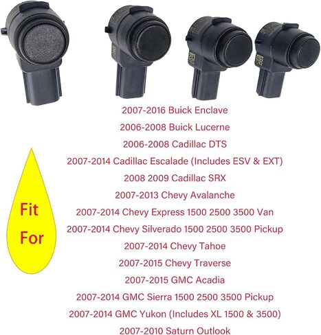 مستشعر وقوف السيارات الاحتياطي العكسي متوافق مع Buick Enclave Cadillac Escalad Chevy/GMC Express 1500 2500 3500 Van Saturn Outlook يستبدل 15239247، 25961321، 25961317، 21995586، 25962147، حزمة من 4 in Saudi Arabia