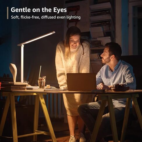 مصباح مكتب LED من Lepro، ضوء مكتب معدني 9 وات 550 لومن، مصباح مهام مكتبي منزلي قابل للتعتيم، التحكم باللمس، 3 أوضاع للألوان، اللوازم المدرسية أساسيات غرفة النوم الجامعية، القراءة، الصياغة، الخياطة، أبيض in Saudi Arabia