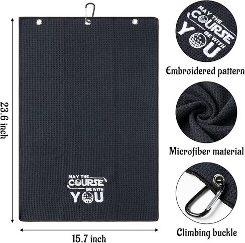 R HORSE 2Pcs Funny Golf Towel Retirement Golf Towel Gift for Men Microfiber Embroidered Golf Towels for Golf Bags with Clip, Golf Towel Accessories Christmas Birthday Gift for Grandpa Father Golf Fan in Kuwait