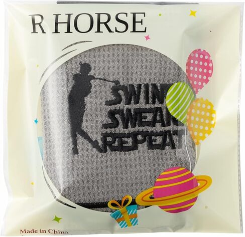 R HORSE 2Pcs Funny Golf Towel Retirement Golf Towel Gift for Men Microfiber Embroidered Golf Towels for Golf Bags with Clip, Golf Towel Accessories Christmas Birthday Gift for Grandpa Father Golf Fan in Kuwait