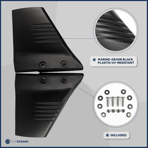 Five Oceans Hydrofoil, Hydrofoil for Outboard Motor, Hydro-Stabilizer Fins for Outboards and Stern Drive, Up to 50HP, Black - FO4470 in Saudi Arabia