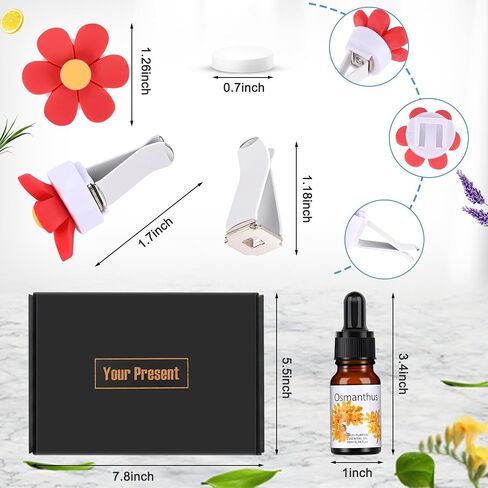 4 عبوات من مشابك معطر هواء السيارة اللطيفة مع 4 قطع من وسادات استبدال العطور الصلبة ومشبك عطر السيارة وإكسسوارات الديكور الداخلي للسيارة للرجال/النساء، أفضل هدية لصديق in Saudi Arabia