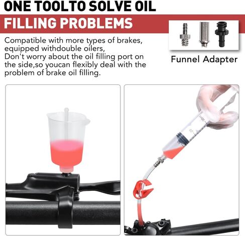 Brake Bleed Kit for Shimano - Brake Bleeder Kit with 120ml Hydraulic Mineral Oil, 2 Metal Connectors Compatible with Shimano for Hydraulic Disc Brakes, Step by Step in The Video in Kuwait
