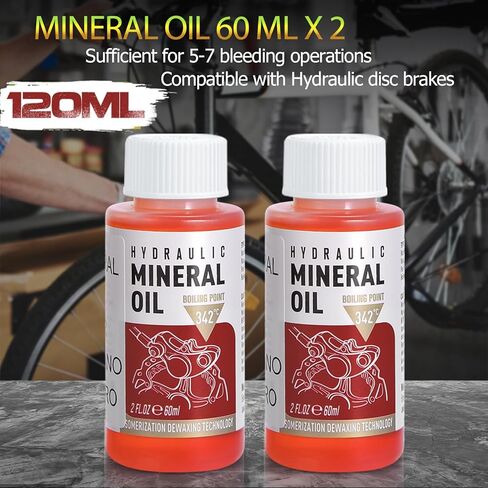 Brake Bleed Kit for Shimano - Brake Bleeder Kit with 120ml Hydraulic Mineral Oil, 2 Metal Connectors Compatible with Shimano for Hydraulic Disc Brakes, Step by Step in The Video in Kuwait