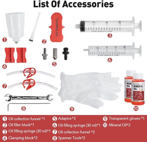 Brake Bleed Kit for Shimano - Brake Bleeder Kit with 120ml Hydraulic Mineral Oil, 2 Metal Connectors Compatible with Shimano for Hydraulic Disc Brakes, Step by Step in The Video in Kuwait