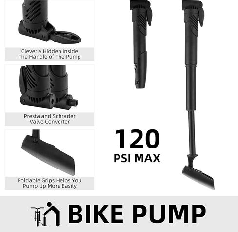 ROCKBROS Bike Tool Kit Bike Repair Kit with Bike Tire Pump, Multi-Function Tool, Portable Patches Emergency Fixes Maintain Bike Tool Bag Easy to Carry in Saudi Arabia