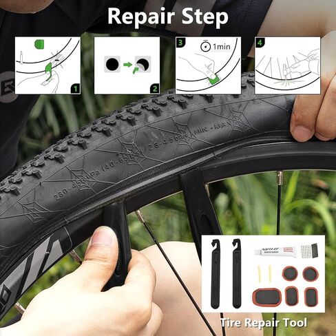ROCKBROS Bike Tool Kit Bike Repair Kit with Bike Tire Pump, Multi-Function Tool, Portable Patches Emergency Fixes Maintain Bike Tool Bag Easy to Carry in Saudi Arabia