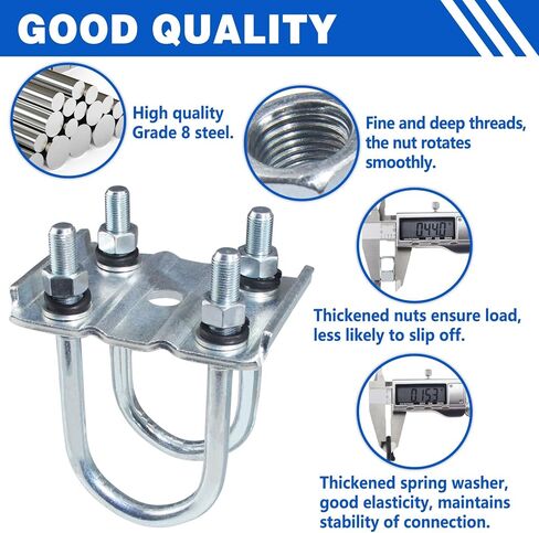 مجموعة واحدة من مجموعة مسامير المقطورة على شكل حرف U لمحور مستدير بوزن 3500 رطل 2-3/8 بوصة، وطول 6-1/4 بوصة، وقطر 1/2 بوصة، ومجموعات مسامير على شكل حرف U لمحور المقطورة على شكل حرف U بوزن 3500 رطل in Kuwait