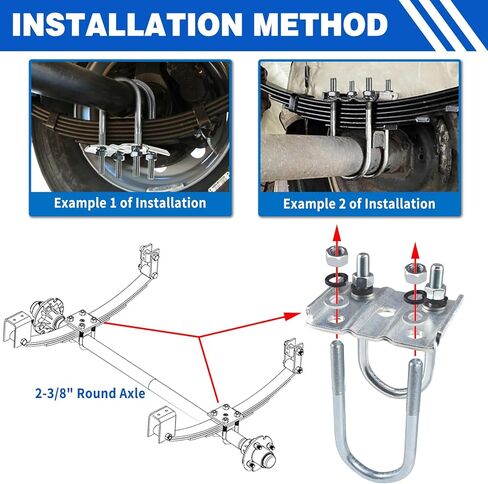 مجموعة واحدة من مجموعة مسامير المقطورة على شكل حرف U لمحور مستدير بوزن 3500 رطل 2-3/8 بوصة، وطول 6-1/4 بوصة، وقطر 1/2 بوصة، ومجموعات مسامير على شكل حرف U لمحور المقطورة على شكل حرف U بوزن 3500 رطل in Kuwait