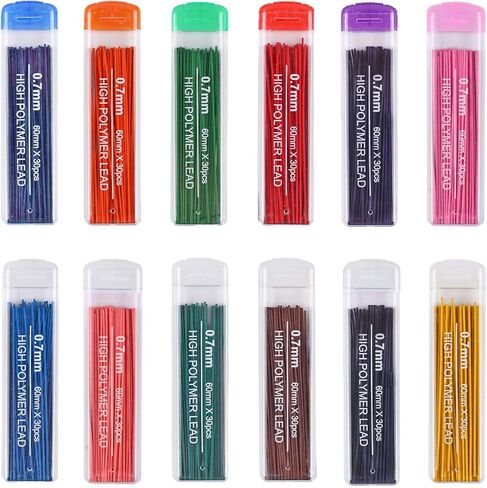 12 Colors 360 Pieces Color Lead Refills Colored Pencils Lead, 0.7 mm HB (12 Colors) in Kuwait