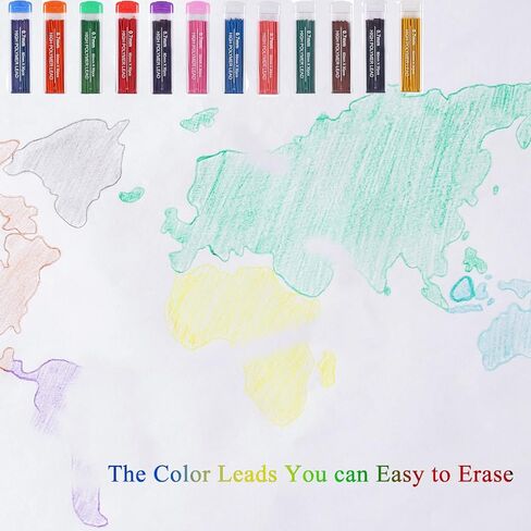 12 Colors 360 Pieces Color Lead Refills Colored Pencils Lead, 0.7 mm HB (12 Colors) in Kuwait