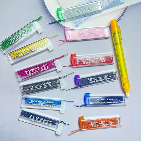 12 Colors 360 Pieces Color Lead Refills Colored Pencils Lead, 0.7 mm HB (12 Colors) in Kuwait