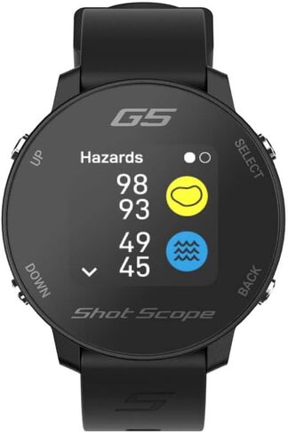 Shot Scope G5 GPS Golf Watch | F/B/M Dynamic Yardages to Green | Distances to Doglegs/Layup Points | Includes 2 Watch Straps (Gray) in Kuwait