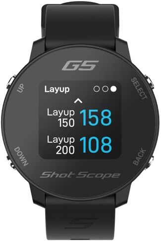 Shot Scope G5 GPS Golf Watch | F/B/M Dynamic Yardages to Green | Distances to Doglegs/Layup Points | Includes 2 Watch Straps (Gray) in Kuwait