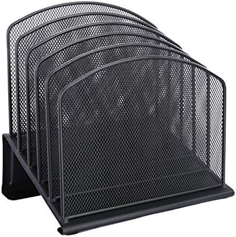 5 أقسام لسطح المكتب، منظم فارز المستندات، منظم مكتب شبكي، 5 أقسام لتنظيم المنزل أو المكتب، ومجلدات المتاجر، والمجلدات، والملفات، والمزيد - أسود in Kuwait