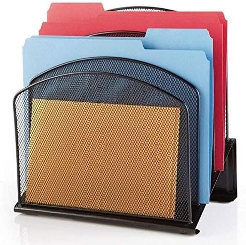 5 أقسام لسطح المكتب، منظم فارز المستندات، منظم مكتب شبكي، 5 أقسام لتنظيم المنزل أو المكتب، ومجلدات المتاجر، والمجلدات، والملفات، والمزيد - أسود in Kuwait